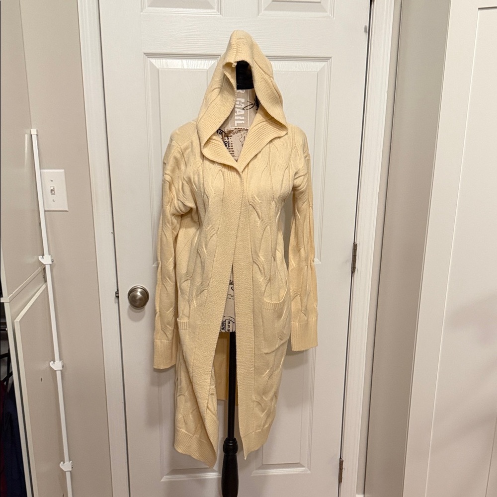 Long Cream Cardigan NEW Small
